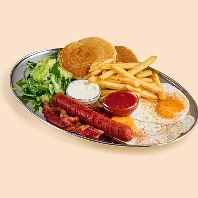 *Реально большой американский завтрак в Jam burgers and breakfast по цене 1165 ₽