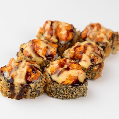 Темпура-ролл с шапочкой из лосося в IPPIN - Fusion Panasia по цене 642 ₽