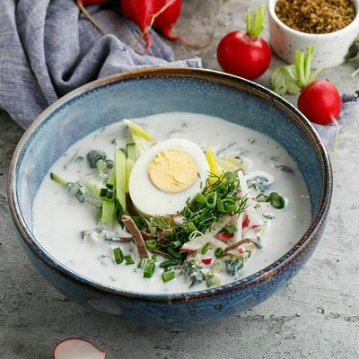 Окрошка на кефире с колбасой в ЛарисуВаннуХочу по цене 390