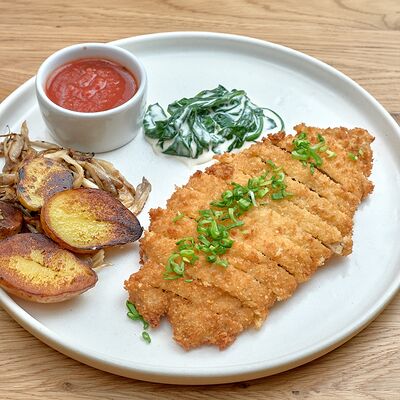 Шницель куриный с картофелем и грибами в Местные по цене 1190 ₽