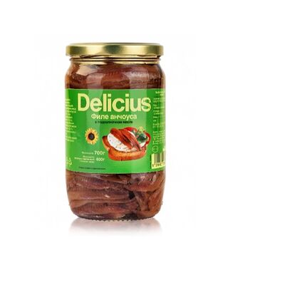Филе из анчоуса в подсолнечном масле Delicuis, Тунис, Ст/б 700 г в Стрит Фуд по цене 5900 ₽
