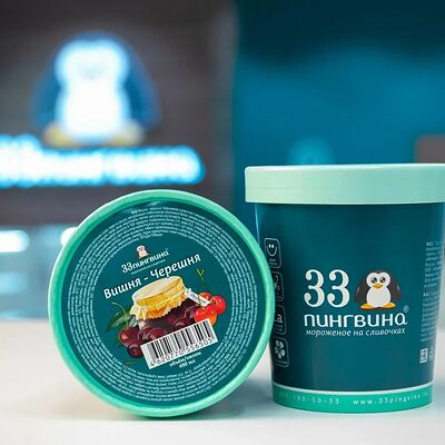 Вишня-черешня, ведерко в 33 пингвина Мороженое по цене 499 ₽
