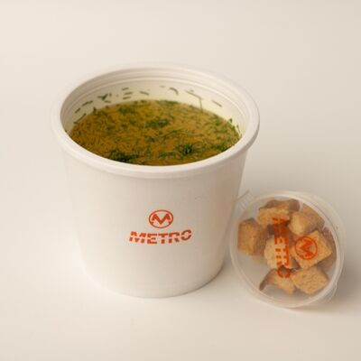 Бульон куриный с лапшой в Metro по цене 140 ₽