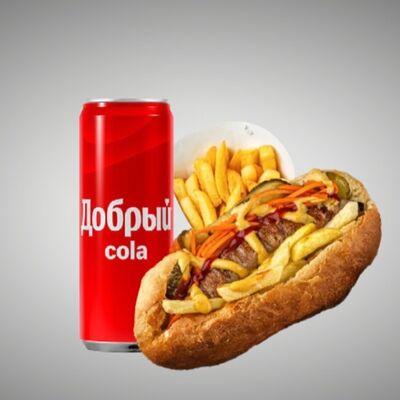 Комбо хот-дог грильв Арабелло фаст фуд по цене 600 ₽