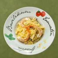 Фетучини с креветками в Шашлычара