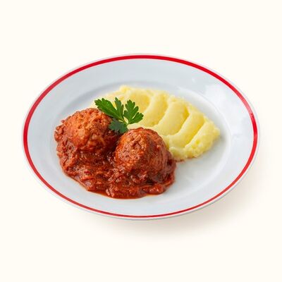 Ежики в томатном соусе с картофельным пюре в Пироговый Дворик по цене 411 ₽