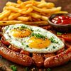 Глазунья с сосисками в Шафран по цене 300