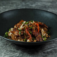 Рис с курицей и овощами в Wok café