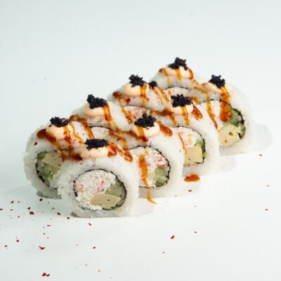 28.Большой кумите с омлетом, волокнами снежного краба и огурцом (8 шт.) в ЁБИСАН по цене 939 ₽