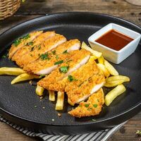 Шницель из курицы с картофелем фри в Кунак