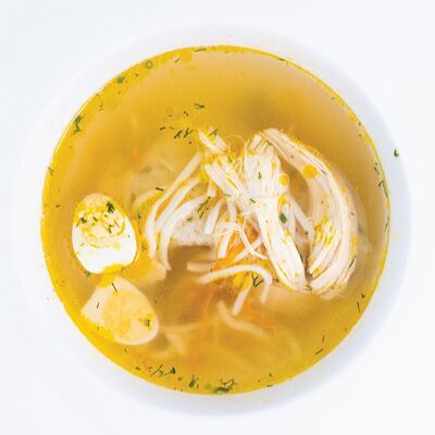 Куриный бульон с домашней лапшой в Тальятелло по цене 480 ₽