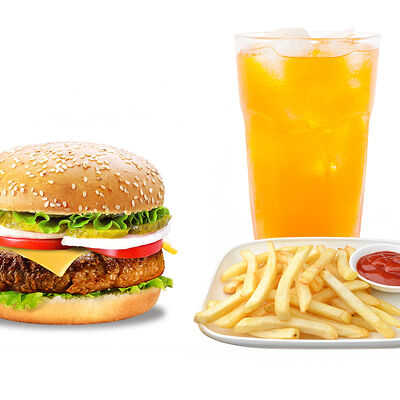 Стейк чизбургер + фри + напиток на выбор 0,5 в PizzBurg по цене 4200 ₸