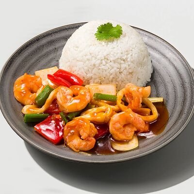 Халар талей каб фак морепродукты с овощами в кисло-сладком соусе в Пхукет по цене 699 ₽