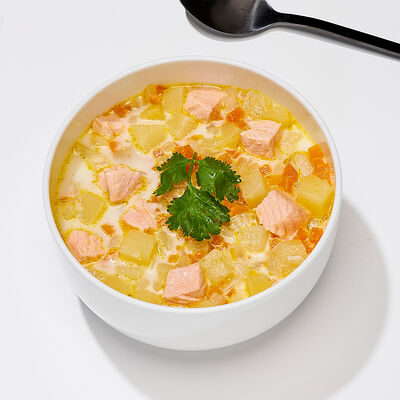 Норвежский суп с лососем в Много лосося по цене 300