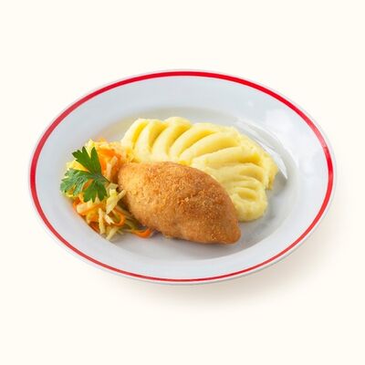 Котлета по-киевски с картофельным пюре в Пироговый Дворик по цене 482 ₽