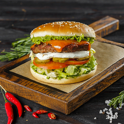 Бургер Баран-Баран в ИТЛЕ Стейк-кафе Halal по цене 545