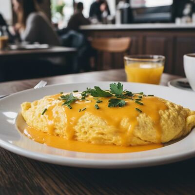 Омлет с сыром чеддерв Laksa & Wok по цене 490 ₽