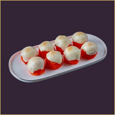 Ролл Краб под сыром в масаго запечённый в Happy Fish Premium по цене 814 ₽