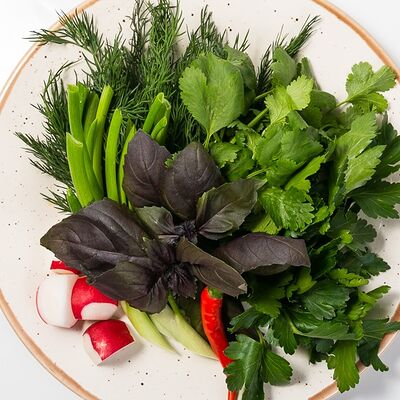 Тарелка ароматной зелени в Лариса Ивановна по цене 460 ₽