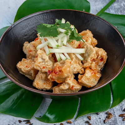 Баклажан фрай в кисло-сладком соусе в Мушу по цене 225