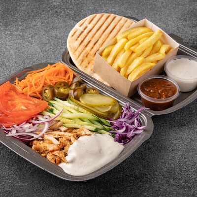 Шаверма на тарелке двойная в Шаверма шамс по цене 590 ₽