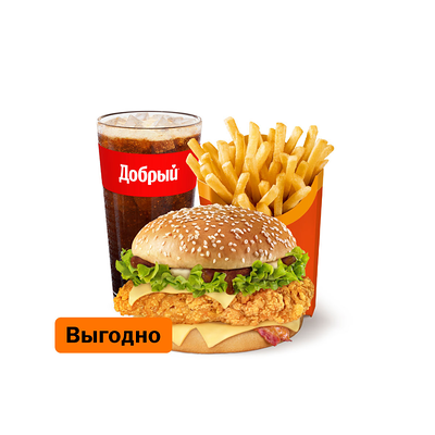 Биг Чикен бургер Чатни Большой Комбо в Вкусно – и точка по цене 589 ₽