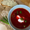 (я) Борщ с кокосовым салом и веган-сметаной в КАФЕ О ПП по цене 359