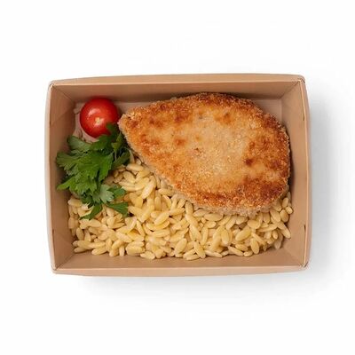 Паста Орзо с котлеткой по-пожарски в Гурмэтика по цене 545 ₽