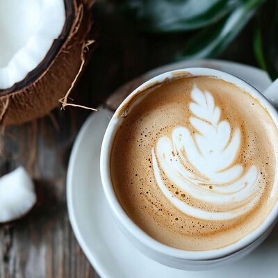 Кокосовый латте с сиропом в Coffee Cloud по цене 375 ₽