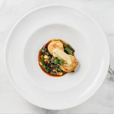 Куриная грудка, мусс из гребешка в Реснота по цене 950 ₽