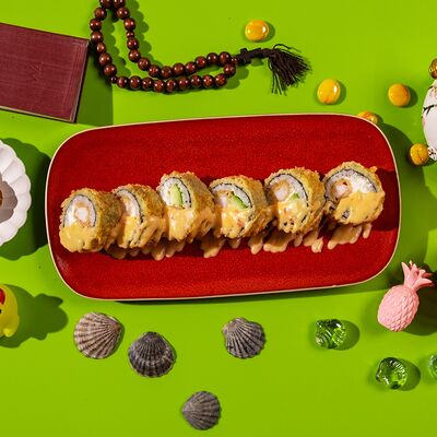 Темпура ролл с тигровой креветкой в Сушки на макушке по цене 1180