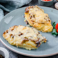 Котлеты картофельные с сыром и грибами в Сахара