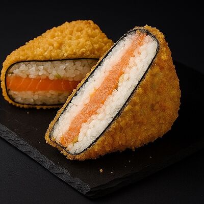 Онигири темпура с лососем в Rollik по цене 238 ₽