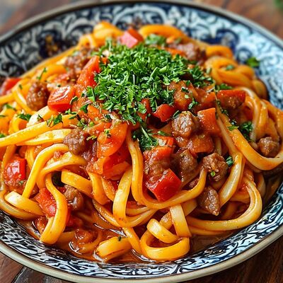 Лагман жареный в Шашлычная Одил по цене 455 ₽