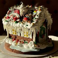 Пряничный домик Дедушки Мороза в Бисквит