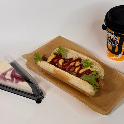 Кофе, хот-дог и чизкейк Нью-Йорк в Do.bro coffee по цене 1170 ₽