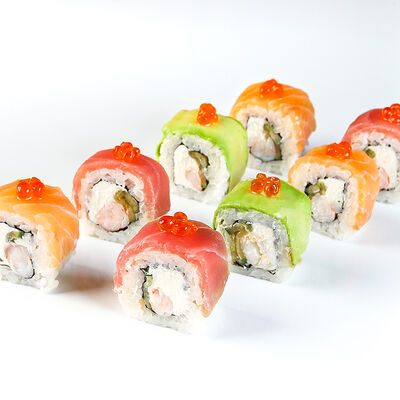 Ролл Rainbow в Chojo Izakaya по цене 1090 ₽