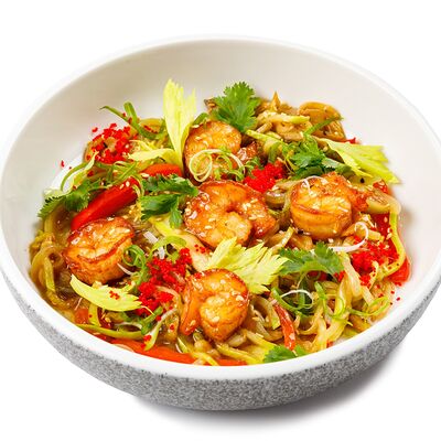 Лапша из цукини с креветками в Делюсь добром по цене 860 ₽