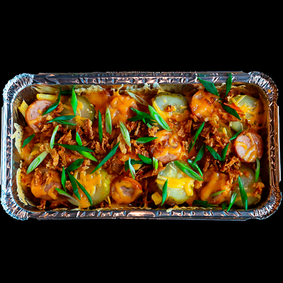 Роял фри с баварскими колбасками и фритюрным луком в Big Boss Burger по цене 552 ₽