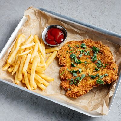 Шницель куриный с картошкой фри в Easy Hummus по цене 630 ₽