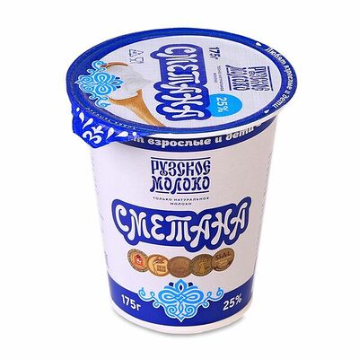 Сметана Рузское молоко 25% бзмж в Азбука Вкуса Экспресс Меню по цене 118 ₽