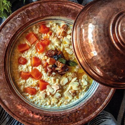 Пшеничная каша с тыквой и миндальной стружкойв Оттоман палас по цене 260 ₽