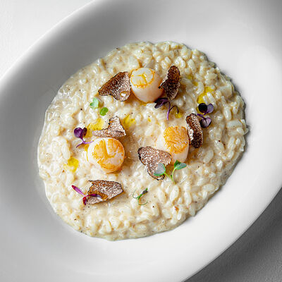 Ризотто с сахалинским гребешком и трюфелем в Рыба Мечты по цене 1690 ₽