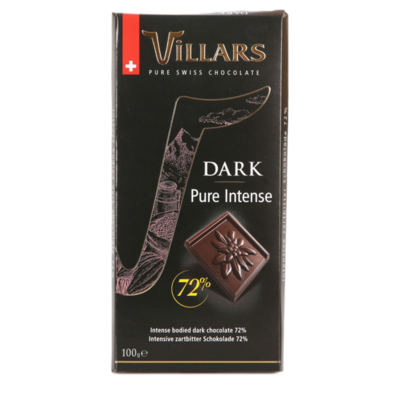 Шоколад 72% какао горький, Villars в Азбука Вкуса Экспресс Меню по цене 309 ₽