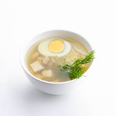 Бульон с яйцом и лапшой в Уха из петуха по цене 8 р.