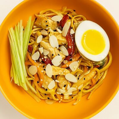 Пад тай с лапшой удон, курицей и креветками в Panga Banga по цене 845 ₽