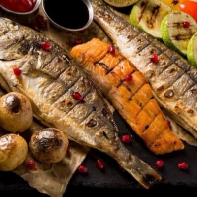 Ассорти Шашлыков из рыб с овощами в Сокровище Premium & Grill по цене 4190 ₽