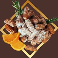 Чуррос Mini в сахарной пудрой и топингами: шоколад и карамельв Churreria Comida Mexicana