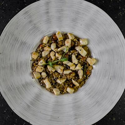 Чесночный рис с курицей в Restobar Первый & Ресторан доставки Личный повар по цене 269 ₽