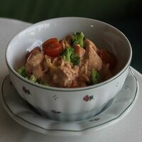 Паста с лососем, брокколи в соусе пинк в Shamparen